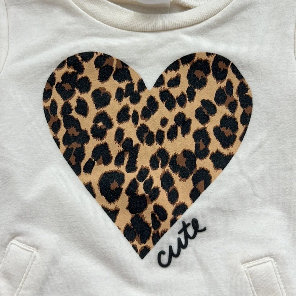 Old Navy leopard heart infant sweater dress